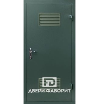 дверь из стали в котельную с двумя вентиляционными решетками