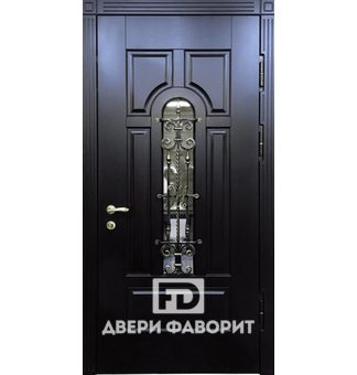 дверь с терморазрывом и стеклянной арочной вставкой