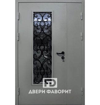 двустворчатая тамбурная дверь с терморазрывом и ковкой