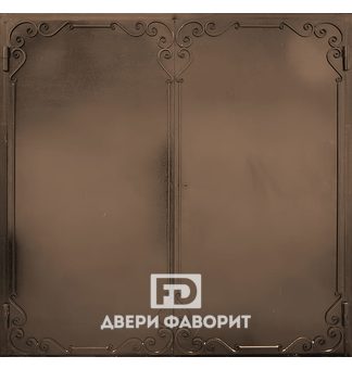 гаражные металлические ворота с коваными элементами