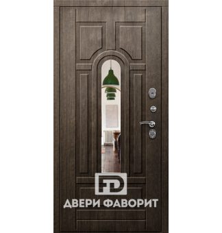 Металлическая дверь с зеркальной вставкой