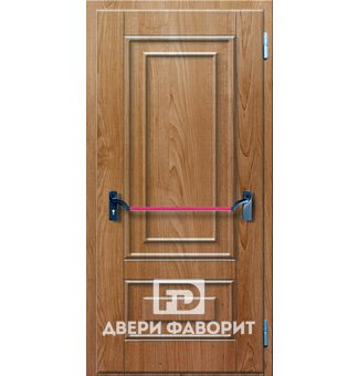 Противопожарная дверь с отделкой МДФ и антипаникой