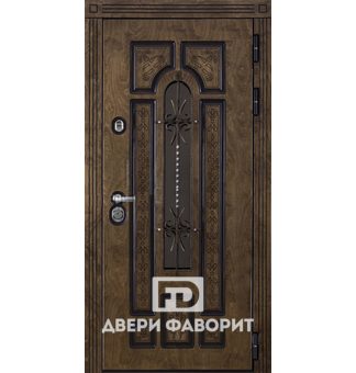 Дверь уличная с виноритом (ковка, стекло)